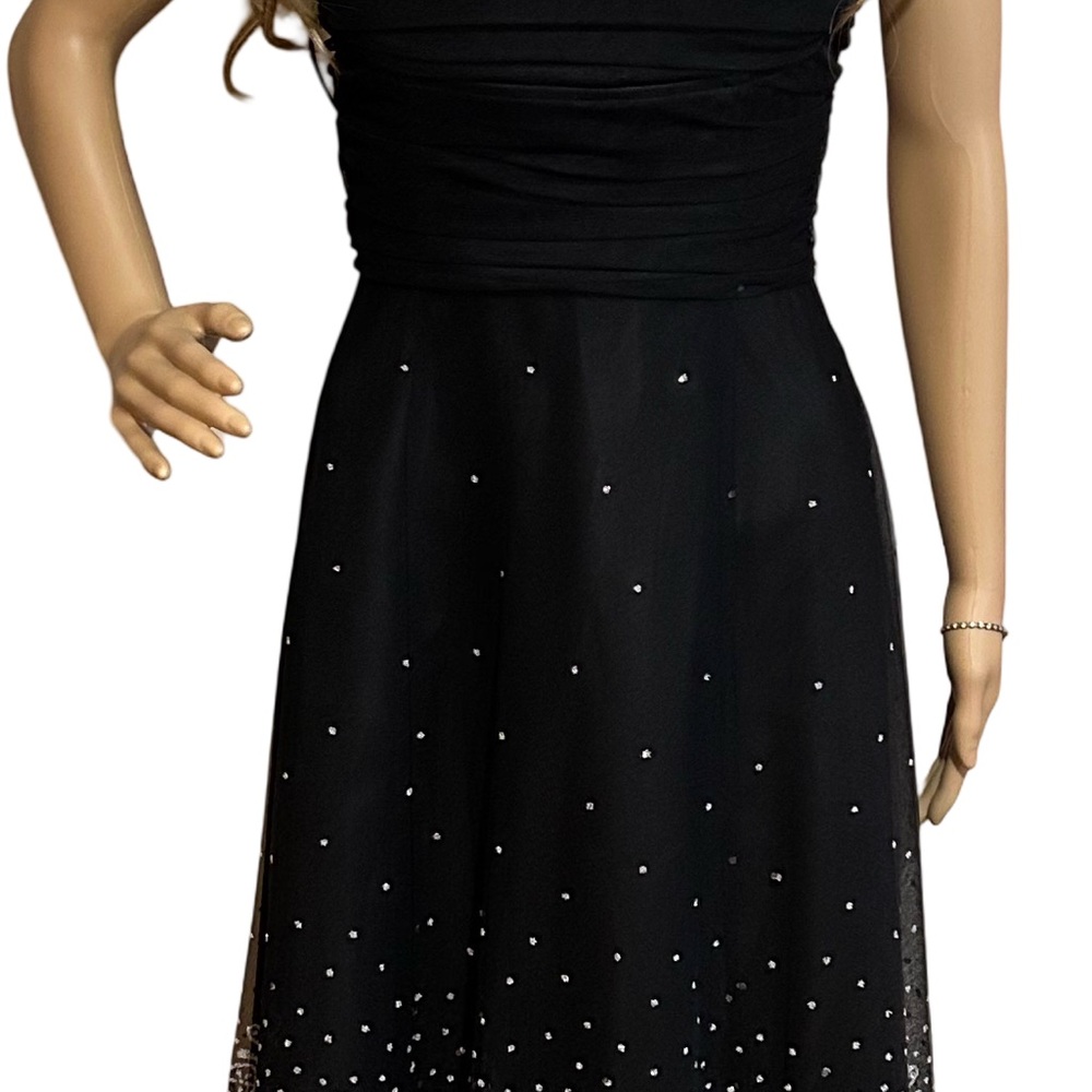 Jessica Howard Black Strap / Strapless Dress with Silver Accents